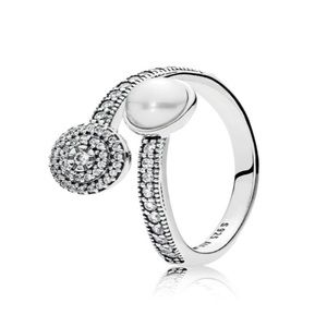 Pandora White Pearl & Zirconia Ring